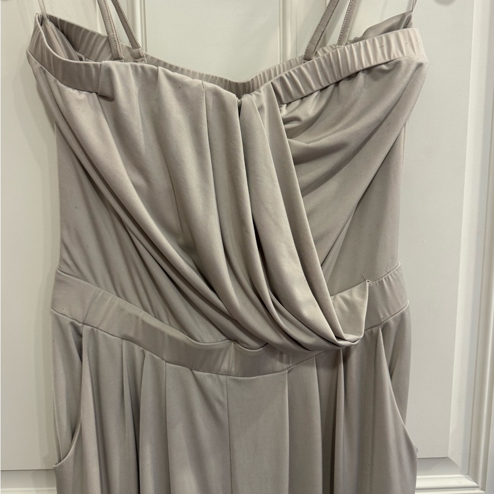 Express Elegant Strapless White Jumpsuit - image 3